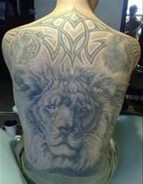 Lion Tattoo On Full Back