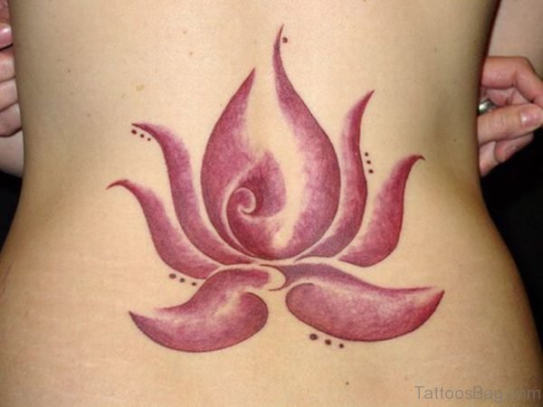 Lotus Flower Tattoo Design On Lower Back