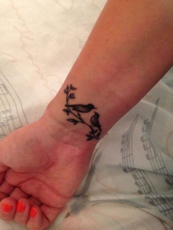 Love Birds Tattoo On Wrist