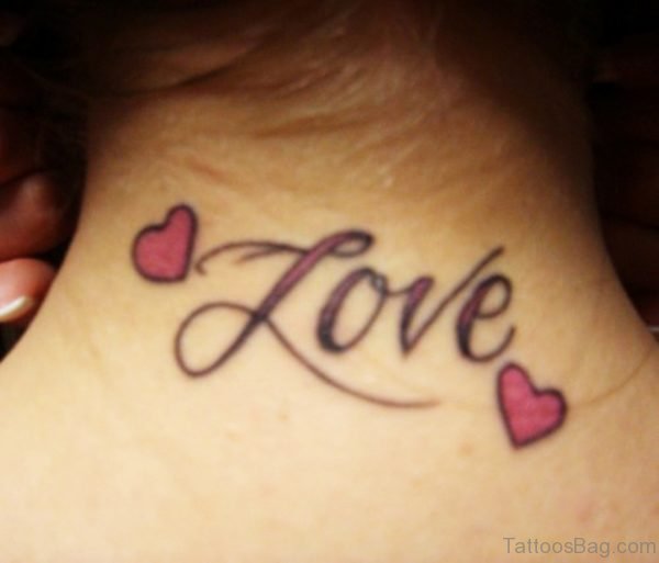 Love Heart Neck Tattoo