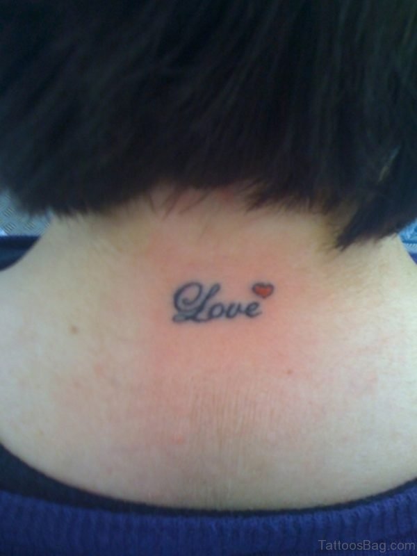 Love Heart Tattoo On Neck