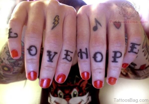 Love Hope Wording Tattoo