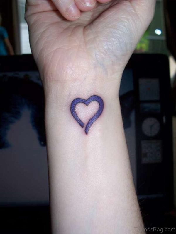 Love Purple Heart Tattoo