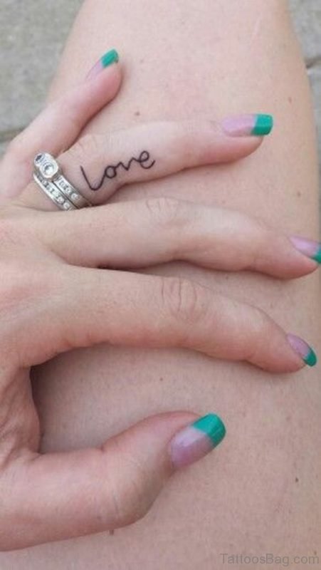 Love Tattoo Design On Finger 