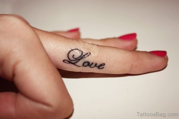 Love Tattoo On Finger