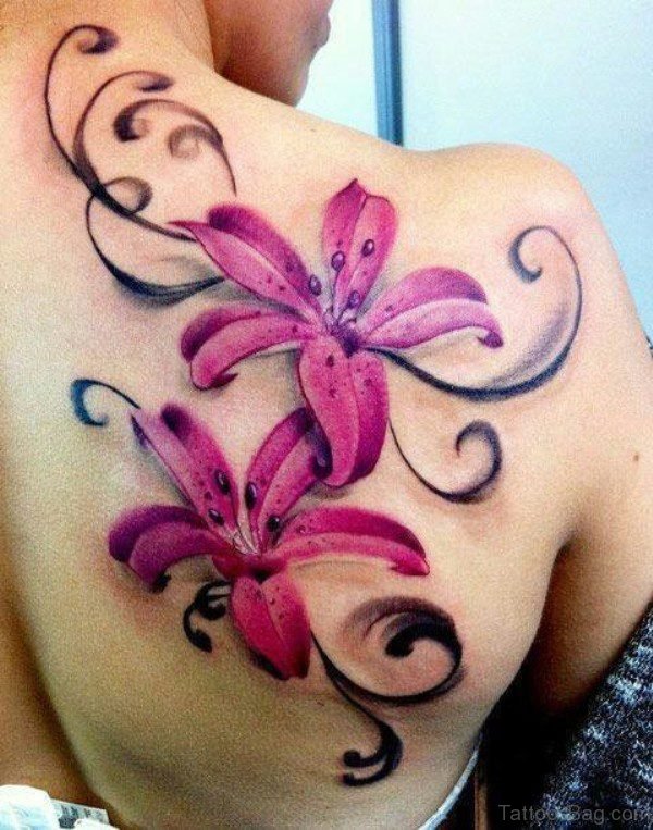 Lovely Lily Flower Tattoo