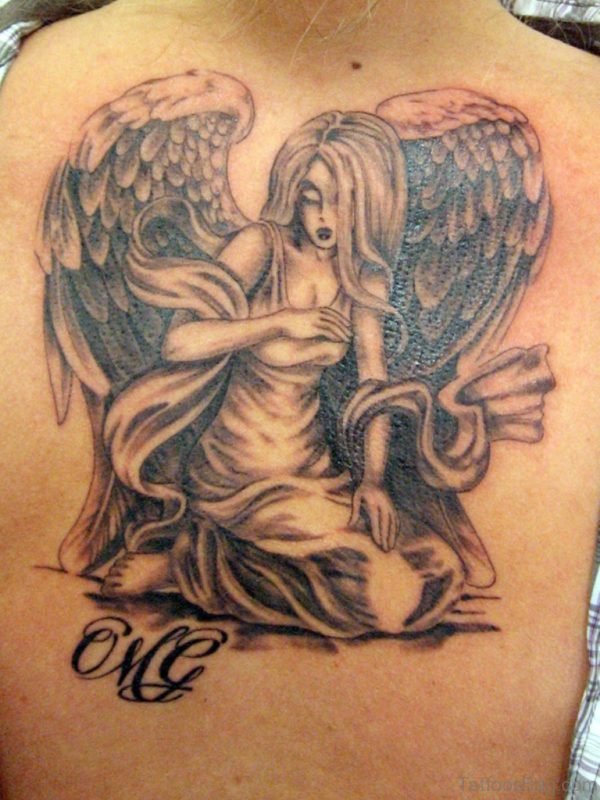 Lovely Memorial Angel Girl Tattoo