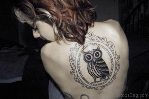 Lovely Owl Bird Tattoo