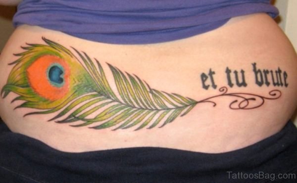 Lower Back Feather Tattoo