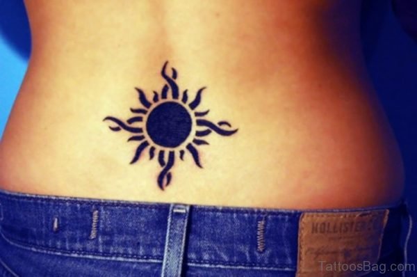 Sun Tattoo On Lower Back 