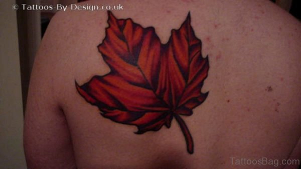 Maple Leaf Tattoo On Back