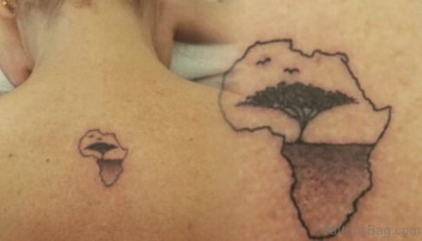 Marvelous African Map Tattoo