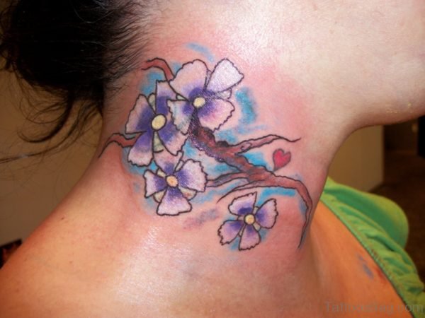 Marvelous Neck Tattoo For Women