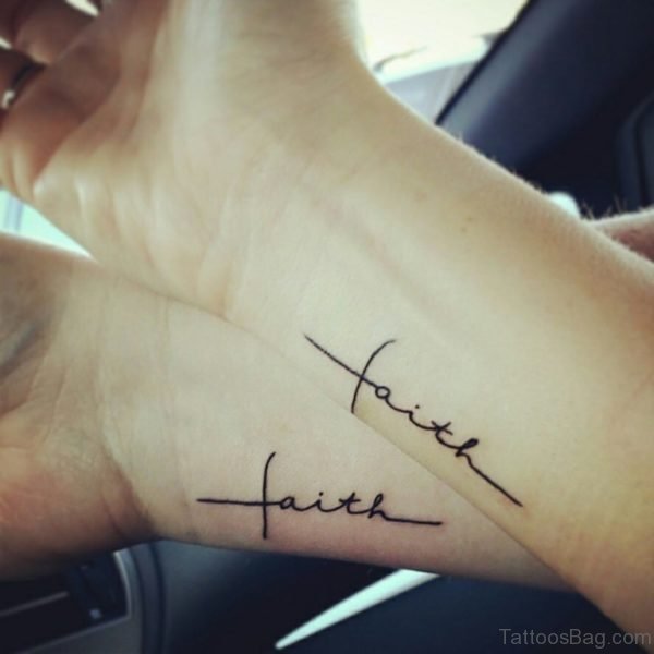 Matching Faith Tattoo On Wrist