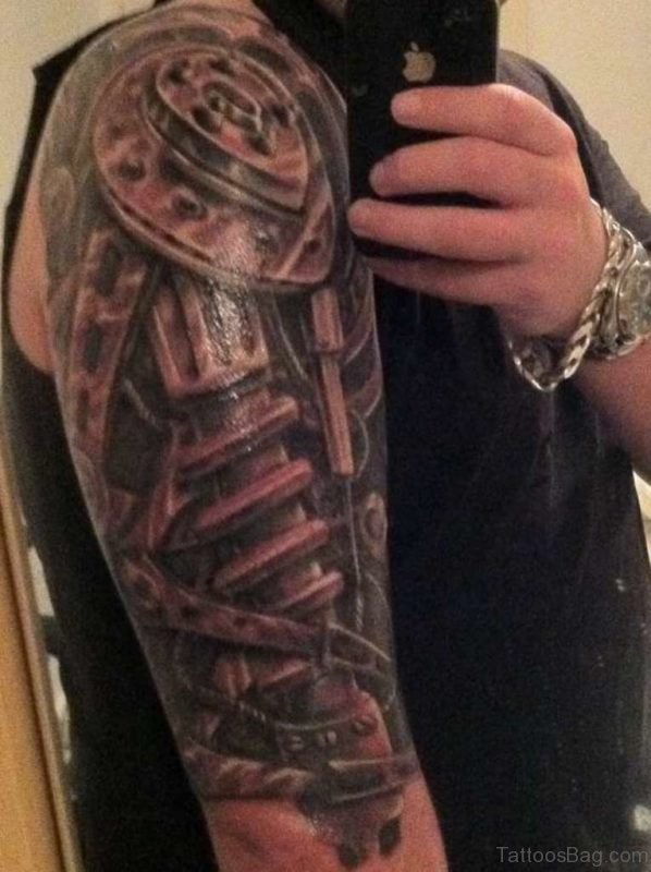 Mechanical Half Sleeve Tattoo 