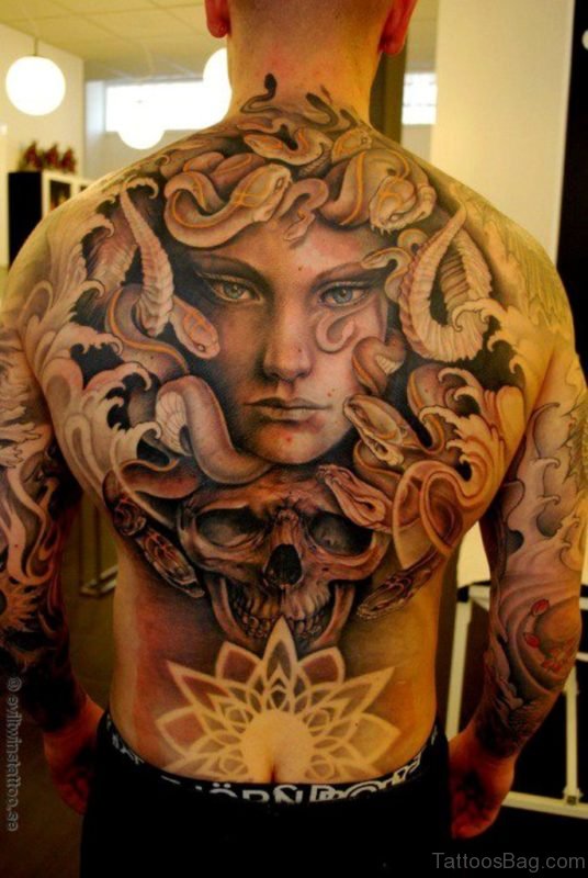 Medusa Tattoo On Back