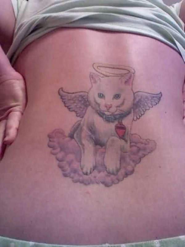 Memorial Angel Cat Tattoo