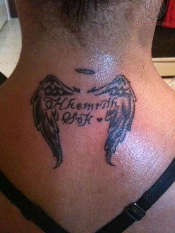 Memorial Angel Wings Tattoo Design