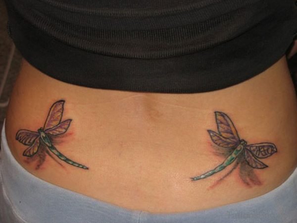 Memorial Dragonfly Tattoo On Lower Back