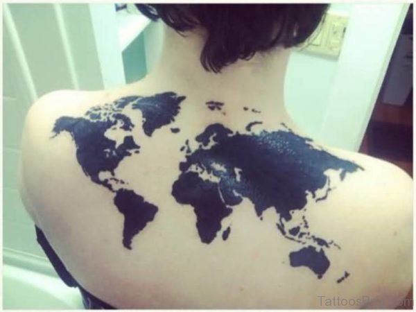 Most Elegant World Map Tattoo