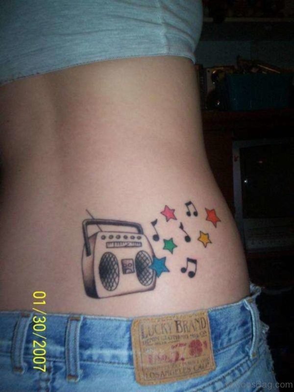 Music Player And  Music Note Tattoo