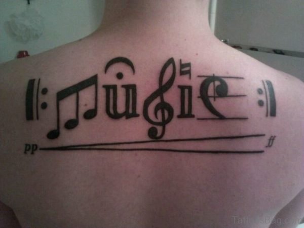 Music Tattoo Design On Back 