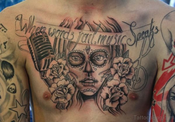 Music Tattoo On Chest