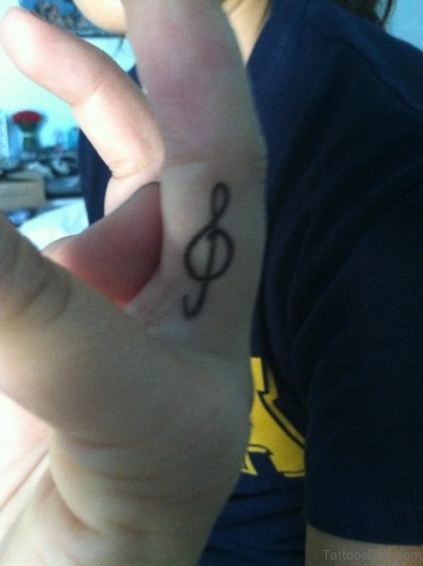 Musical Tattoo On Finger