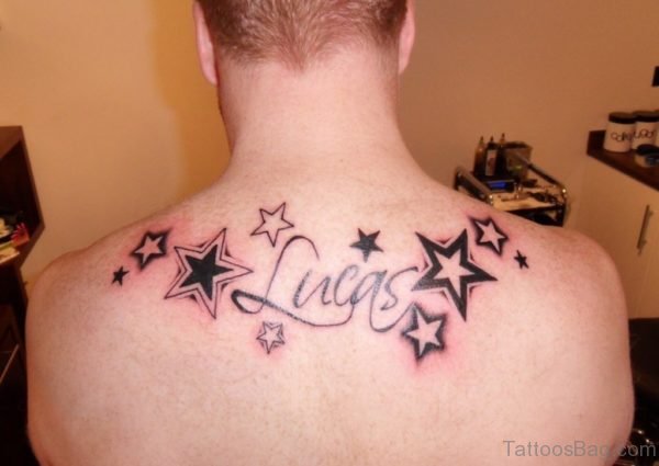 Name And Black Stars Tattoo