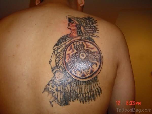 Nice Aztec Shoulder Tattoo Design