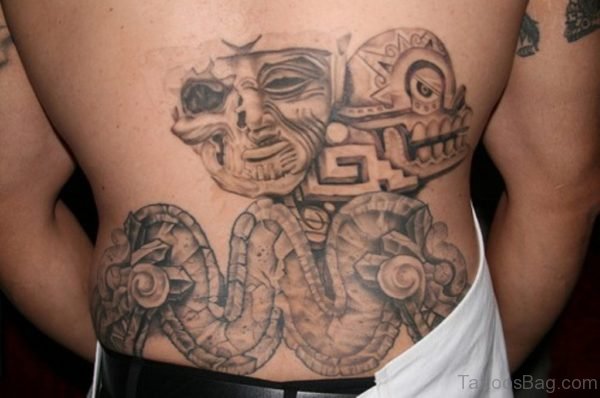 Nice Aztec Tattoo On Lower Back