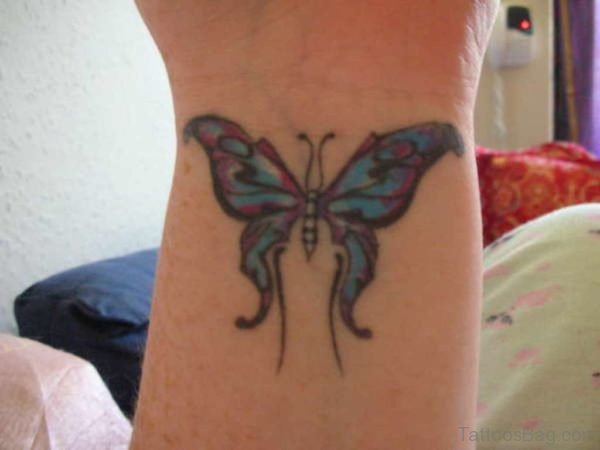 Nice Colored Butterfly Tattoo