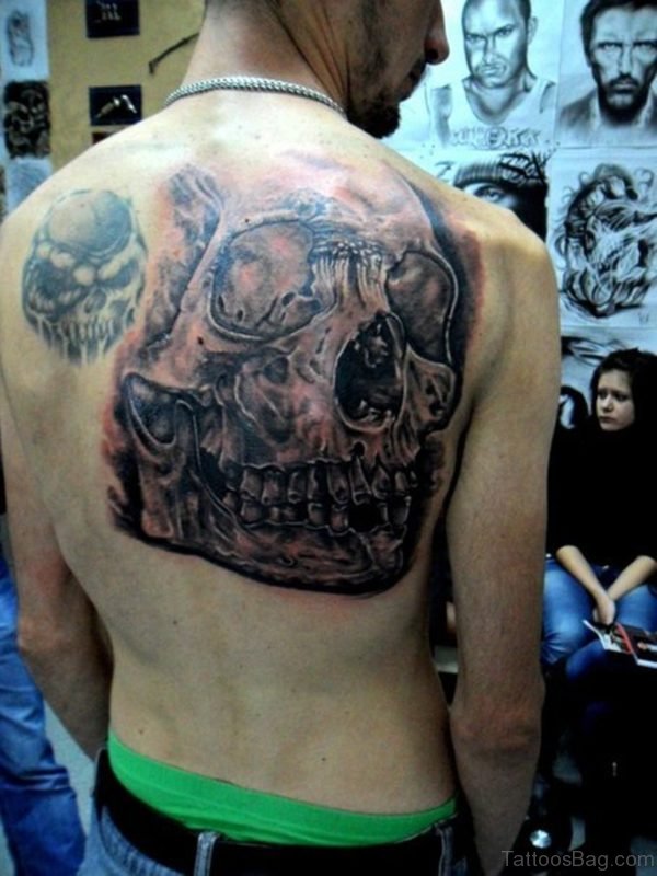 Nice Grey Skull Tattoo