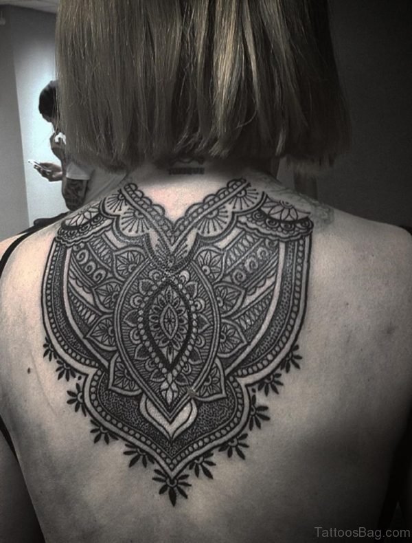 Nice Mandala Tattoo On Back