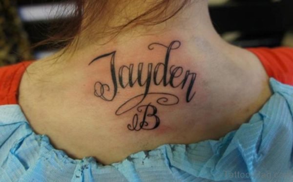 Nice Name Tattoo On Back
