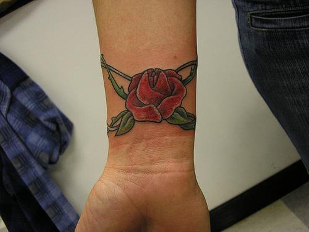 3. Wrap Around Wrist Rose Tattoo - wide 10