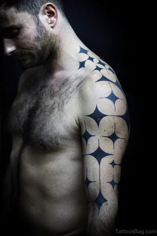 Nice Star Shoulder Tattoo Design