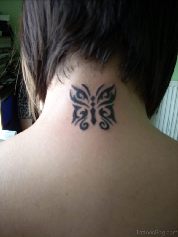 Nice Tribal Butterfly Tattoo