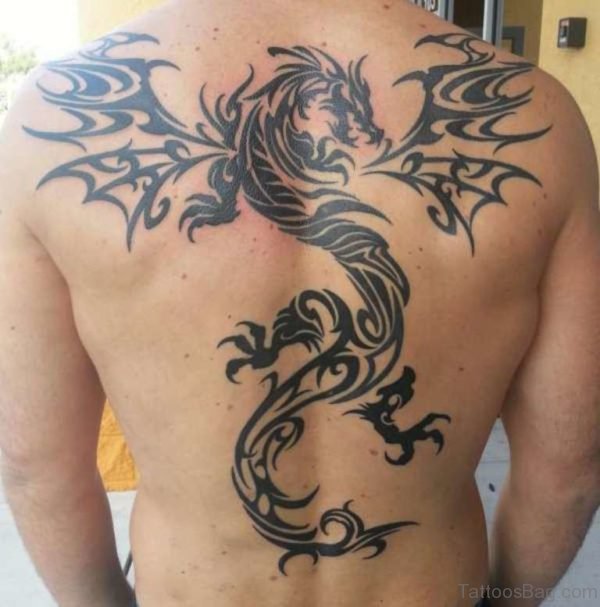 Nice Tribal Tattoo On Back
