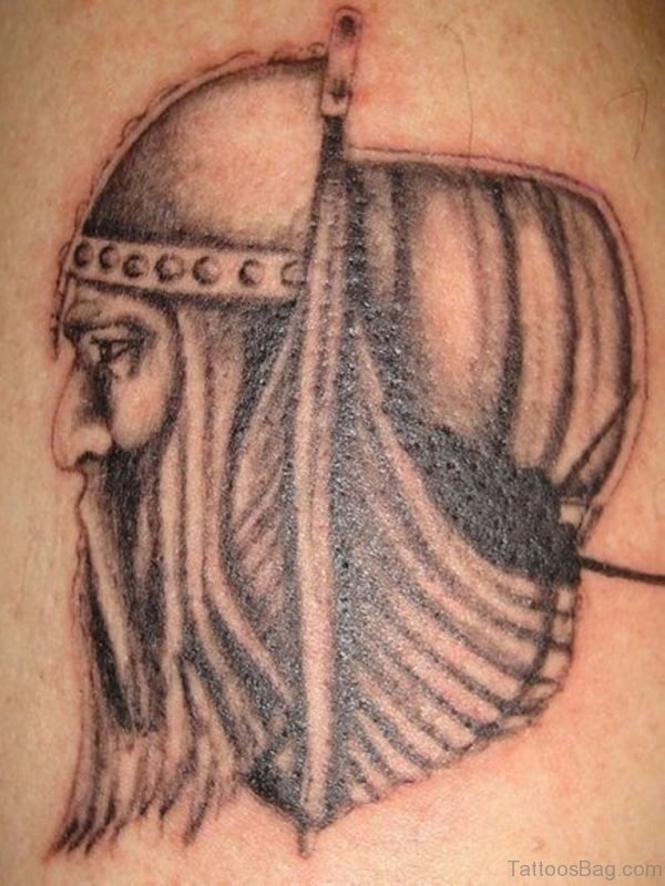Nice Warrior Face Tattoo