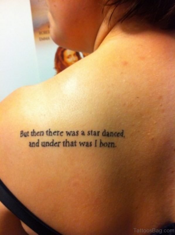 Nice Wording Tattoo On Back