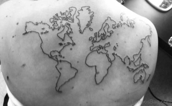 Nice World Map Tattoo