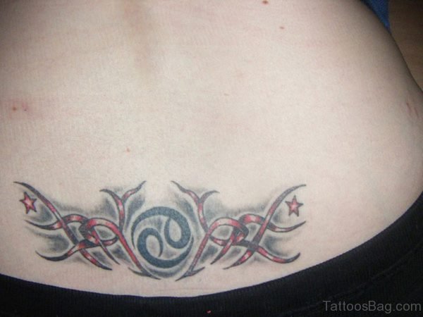 Nice  Zodiac Tattoo On Lower Back