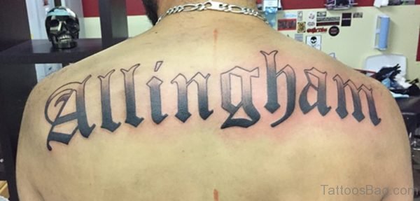 Old English Lettering Tattoo