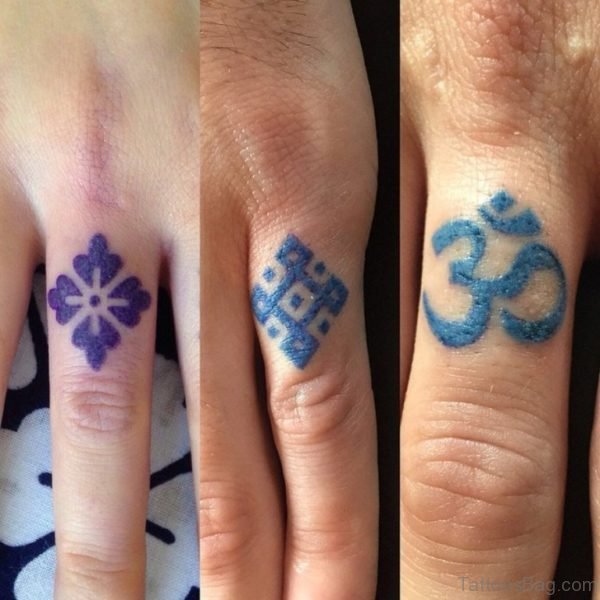 Om Tattoo Design On Finger