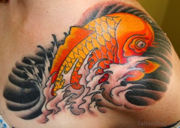 Orange Fish Tattoo Design