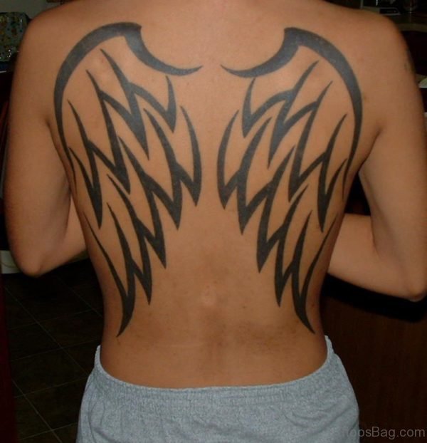 Outline Angel Wings Tattoo
