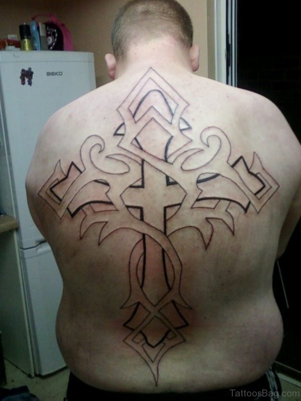 Outline  Cross Tattoo Design