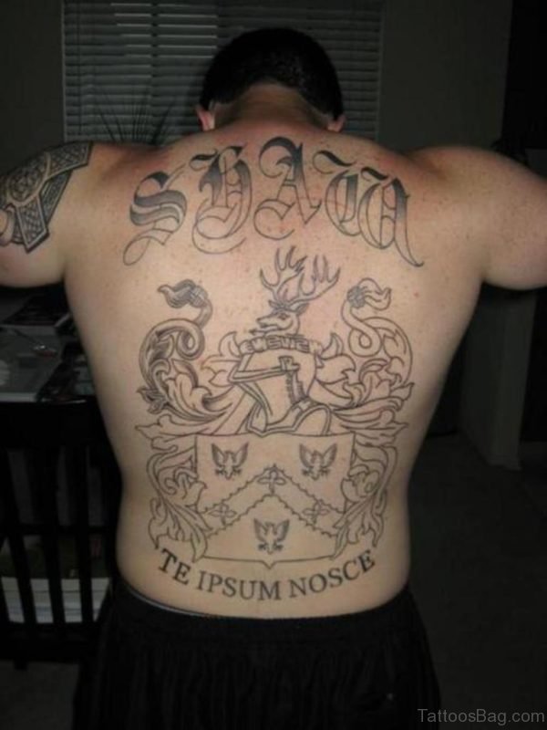 Outline Name Tattoo On Back