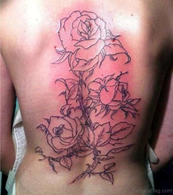 Outline Rose Tattoo 
